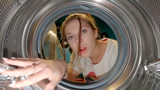 Typical Problems With Washing Machine - Chick enjoys feeling that penis deep in her pink wet cunt