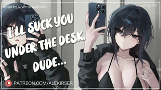 "You're Getting Me Wet..." Your Tomboy Crush Supports You Under the Desk! | ASMR Roleplay