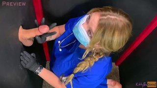 Nurse Visits Gloryhole To Ruin three Orgasms After Her Shift