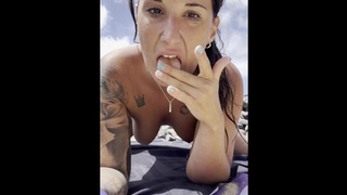 Playing With My Body In PUBLIC BeachI Hope Nobody DISCOVER Me