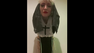 Wild blonde wild nun stripping cosplay roleplay