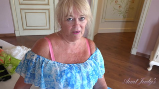 Aunt Judy's - Your Cougar GILF Stepmom Randy Raz Catches You With Her Panties (POINT OF VIEW)