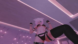 Cute kitty dancing on my face and shake her bum in VR