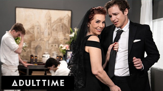 ADULT TIME - Horny Tattooed GILF Ruby Lynne CAUGHT Fucking Giant Wang Lover During Her Husband's Funeral!