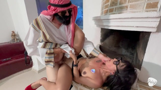 The daughter of his best friend became a prostitute and the Arab hired her to fuck her.