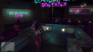 GTA five: Amanda De Santa MILF Dancing Naked in Vanilla Unicorn Strip Club Hot Nude Dance