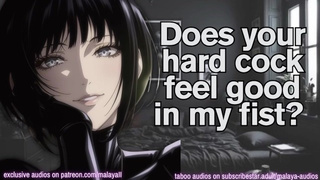 A Hand-job in the Ebony ASMR Erotic Roleplay reacharound hand-job whispers
