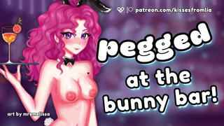 Pegged by a Alluring Waitress at the Bunny Lady Bar! [F4M] [F4TM] [femdom audio]