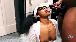 Throating My Tennis Instructor's Fat Prick In The Club Bathroom!