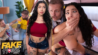 Fake Hostel - sleazy Yoga Teacher creampies his GF in the other room