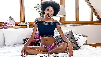 QUEST FOR ORGASM - Brazilian Luna Corazon with perfect bubble butt fingers her pussy sensually