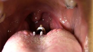 Latina Giantess Teases a Tiny in her Mouth and Throat