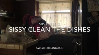 Sissy Cleans the Dishes