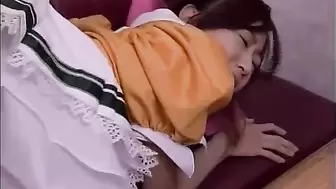 Japanese Cute Cosplay Girl Doggystyle on the Sofa