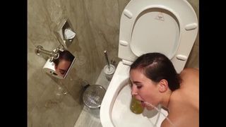 Teen is a Hotel Human Toilet Slave