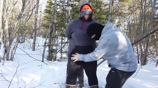 RANDOM SNOWSHOER GETS TIED UP AND FUCKED IN a PUBLIC PARK