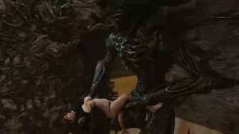 Sexy Girl Great Penetration Fucking Monster Cock on her Feet