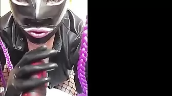 Latex Blowjob Hood Rubber Slave Girl miss Maskerade Devoted to her Master
