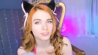 Green-eyed Young Kitten with Beautiful Tits Plays With...things!