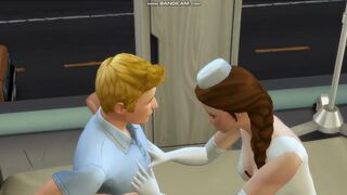 Nurse Tina Secudes her Hung Dude Patient for a Fine Fuck in his Room, before being Busted (Sims four)