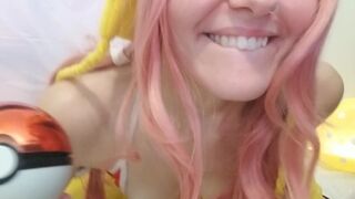 Attractive Pikachu Cosplaying Teeny Enjoys to Masturbates and Jizz