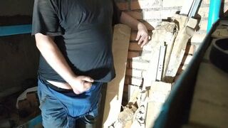 Almost Caught Masturbating at Work in the Basement.