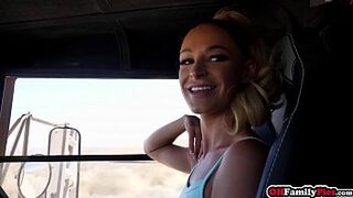 Kinky daddy mounts a hungry teens Emma Hix vagina in the desert