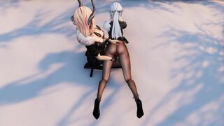 Slut in Pantyhose get Spanked and Fingerfucked from Succubus ( Sword X Hime Ryona )