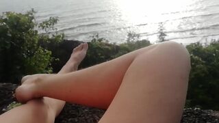 Angel Fowler Attractive Feet and Legs Fun in Mountain