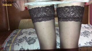 Youngster Skank Masturbation Twat in Lace Stockings