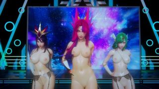 [MMD] BlackPink - Dont know what to do Nude Vers. Xayah Soraka Syndra 3D Erotic DanceAdde