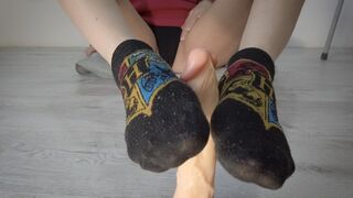 My Harry Potter Socks and best Footjob with Massive Dildo