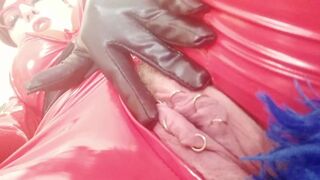 Red PVC Catsuit Vinyl Bizarre, FemDom POINT OF VIEW Naughty Talk Humiliation