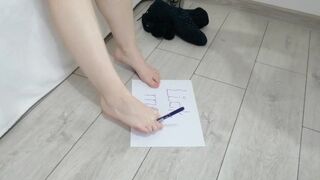 Writing Orders to you with my Gorgeous Tiny Feet on a White Paper