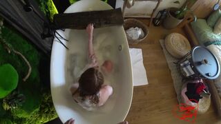 She came on Vacation and Immediately got a Cream Pie in the Bath - SOboyandSOgirl